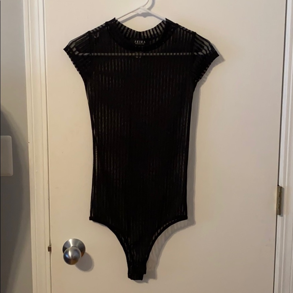 High neck see through black body suit from Akira!